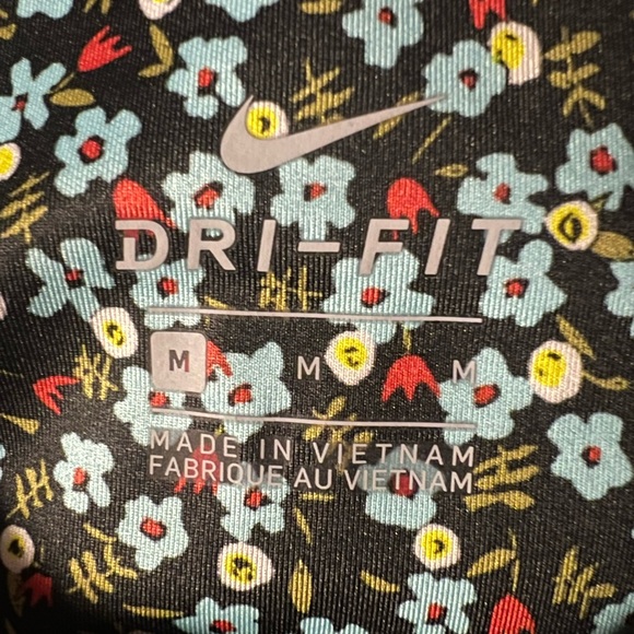 Nike Dri-Fit Floral Print Leggings - Black with Pink & Blue Flowers Small/Medium - Picture 4 of 4